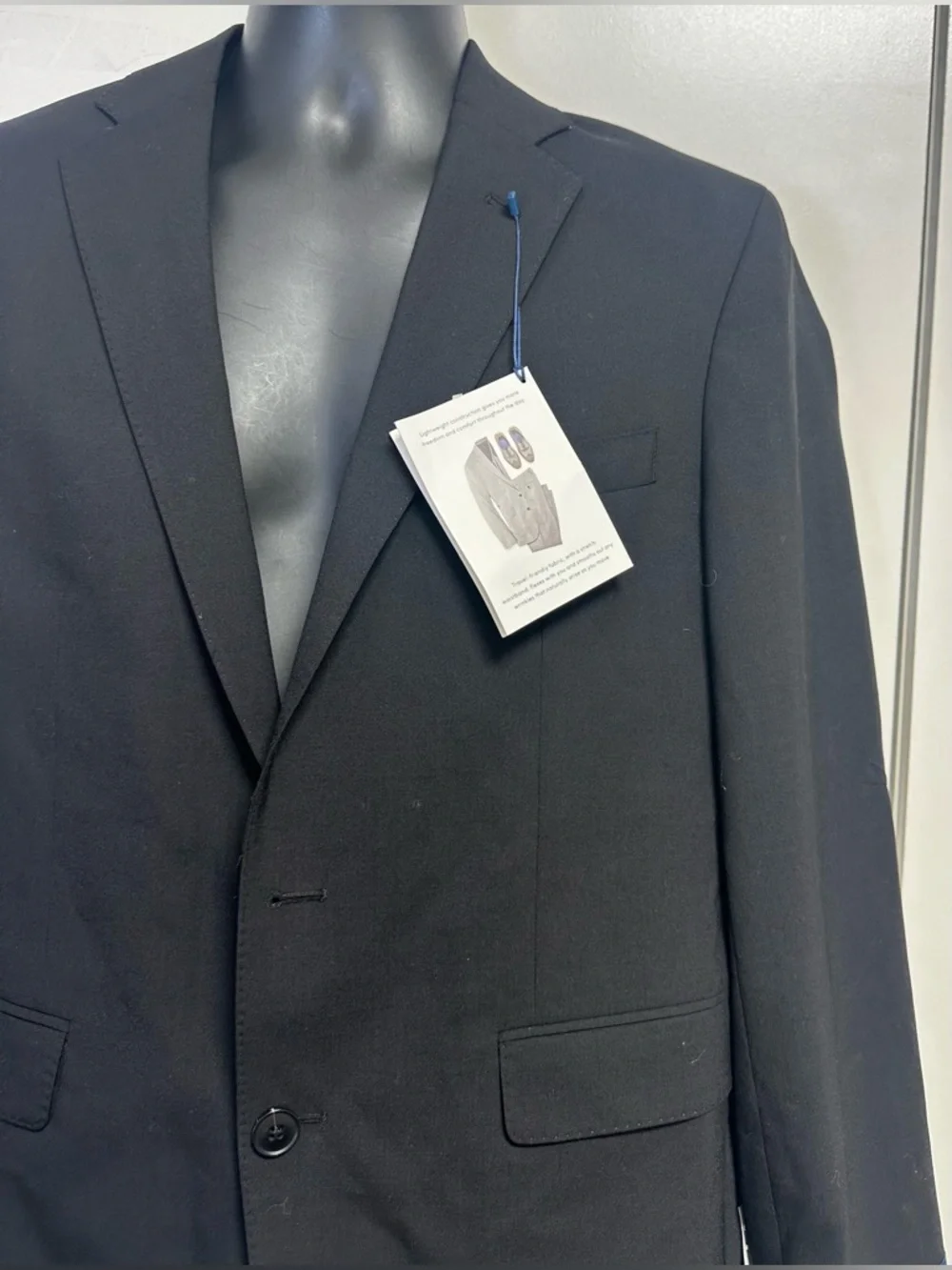 Kenneth Cole Reaction Men's Slim-Fit Stretch Black Grand OS Suit Jacket NWT